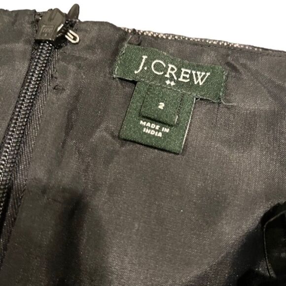 J. Crew Wool Blend Tweed Dress with Lace Waist Detail Lined Pockets Size 2 - Picture 6 of 12